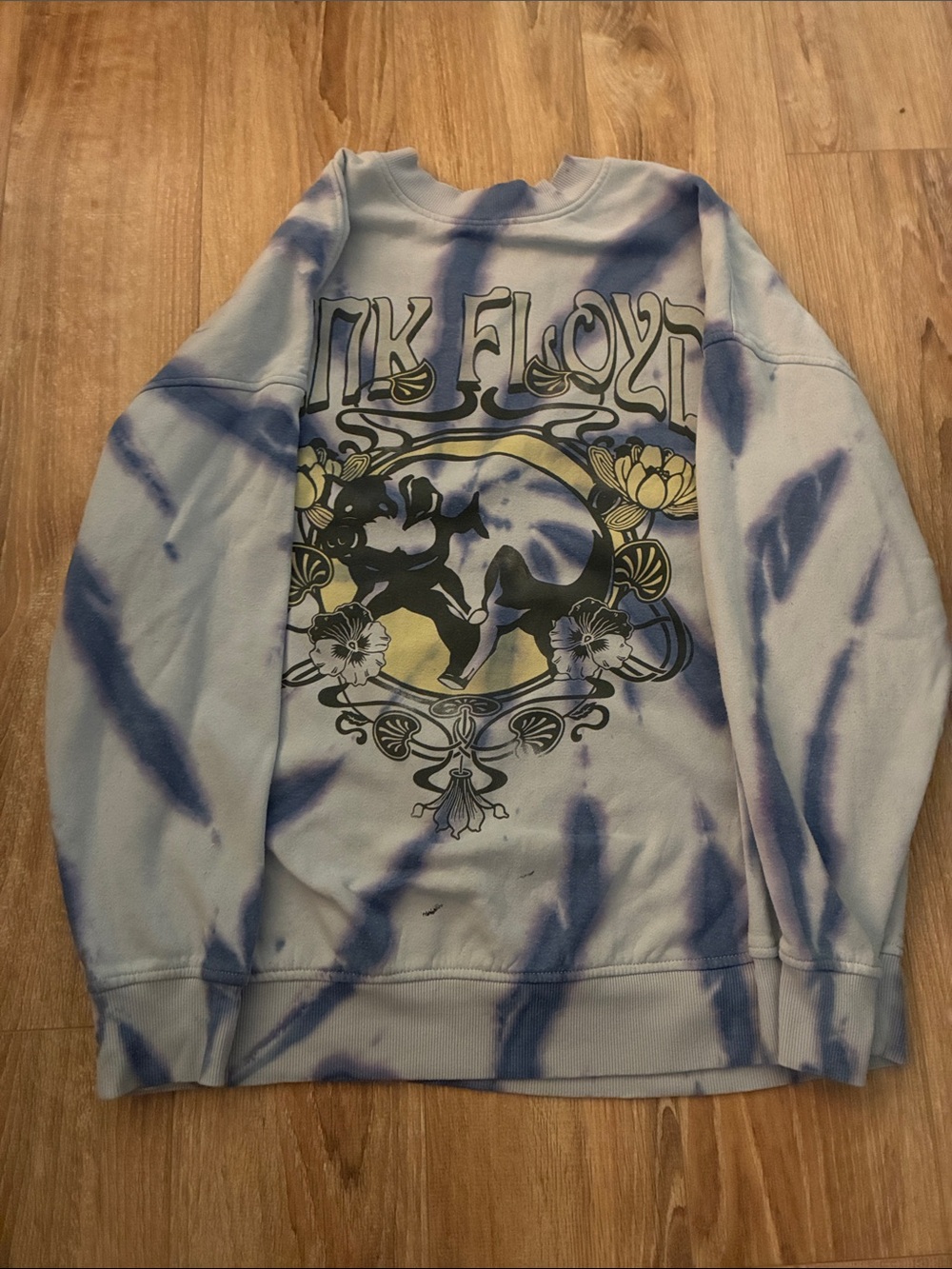 Divided Blue & White Tie-Dye Crewneck Sweatshirt